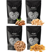 Fruitri Fresh and Premium Nuts, Dry Fruits Combo Pack, Almond, Cashew, Raisin, Pistachios (Combo1, 200g x 4)