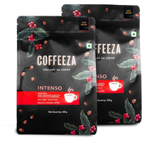 COFFEEZA Intenso Ground Coffee | Fine Grind (Espresso & Moka Pots) | Premium Grade, Medium-Dark Roasted Ground Coffee | Pack Of 2X 250Gm, Packet