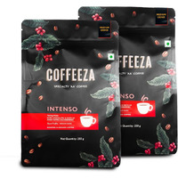 COFFEEZA Intenso Ground Coffee | Medium Grind (Pour-Over, Aeropress & Filter Coffee) | Premium Grade, Medium-Dark Roasted Ground Coffee | Pack Of 2 X 250Gm Packet