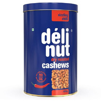 Delinut Dry Roasted Cashews | Plain and Flavoured Cashews (Chilli, 400 gm)
