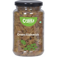 cravez Seedless Green Raisins 250 Gm|Kishmish|Nutritious Dried Grapes|Rich In Iron|100% Natural|No Preservatives|No Additives|Healthy Snacks
