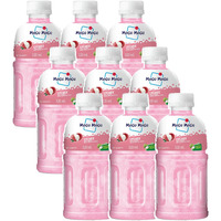 Mogu Mogu Lychee Juice with 25% NATA De Coco | Energy Booster Drink | Full of Fruit Fibres | No Added Preservatives and Colours - (Pack of 9, 320ml Each)