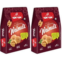 YUM YUM 100% Natural Dried Premium California Walnut Kernels, 500g (2 X 250g) | Pure Without Shell Walnut Kernels | Akhrot Giri Dry Fruit| Perfect for snacking | Brain Food | Raw Akhroth Giri|