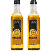 Mmasala Box Co. Natural Cold Pressed Yellow Mustard Oil - 1 L (Pack of 2) | Traditionally Extracted from Wooden Crusher| Cold Pressed Oils | All Natural | Chemical Free
