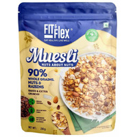 FIT & FLEX Baked And Healthy Rich Cereal Nuts About Nuts Muesli|Oat Rich Cereal With High Protein|Ready To Eat Breakfast Cereal|As Seen On Shark Tank India|210 Gm (Pack Of 1)