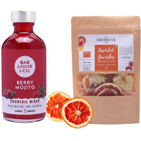 Bab Louie & Co. Assorted Garnishes with Berry Mojito Cocktail Mixer for Vodka, Gin, Champagne, Makes 7 Drinks, Combo Pack of 2 (50g Garnish & 210 ML Mixer)