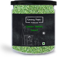 Tummy Pops | Green Sweet Meethi Saunf - 300gm Jar | After Meal Digestives Mukhwas, Premium Handmade Sweet Mouth Fresheners, Sweet Fennel Seeds Mukhwas, Saunf Churi | Hygienically Packed