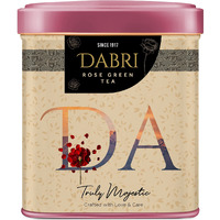 Dabri Rose Green Tea helps to prevent acne and to improve skin glow | 100% Whole Leaf & Natural Rose Petals | Helps in relieving stress, Healthy hair & weight (Premium Air Tight Tin Box of 40gm)