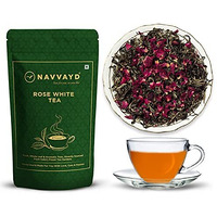 Navvayd Organic Rose White Tea, With Real Rose Petals, Loose Leaf (50 Gm)