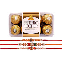 Food Library The Magic of Nature Rakhi/Lumba With Gift Hamper For Brother/Bhabhi/kid (Ferrero Rocher & 3 Rakhi)