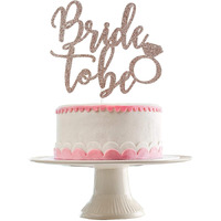 Festiko Rose Gold Glittery Bride to Be Cake Topper- Bachelorette Party Decorations,Wedding,Bridal Shower Engagement Party Decor,Bridal Shower Cake Dcor