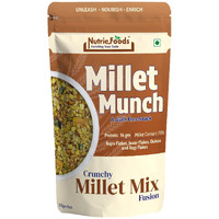 Nutriefoods Millet Munch Snack, 100% Roasted Millets & Guilt Free Snack, Nutritious Munch, Bajra, Jawar, Ragi, Qquinoa, Foxtail Snack (Crispy Millet Mix Fusion (Pack of 1), 100gm)