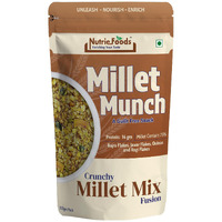 Nutriefoods Millet Munch Snack, 100% Roasted Millets & Guilt Free Snack, Nutritious Munch, Bajra, Jawar, Ragi, Qquinoa, Foxtail Snack (Crispy Millet Mix Fusion (Pack of 2), 200gm)