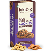 Kikibix Fruit & Nut Oats Cookies | Healthy Biscuit For Kids | No Maida, No Refine Sugar | With 50% Nuts & Dry Fruits | Cashews, Black Currants, Raisins | High Protein & High Fibre Cookies | (130 GM X PACK OF 1)