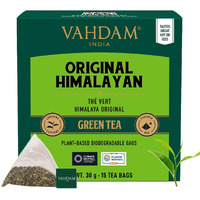 VAHDAM, Green Tea Leaves From Himalayas (15 Pyramid Tea Bags) Non GMO, Gluten Free | Himalayan Green Tea | Brew Hot, Iced Tea