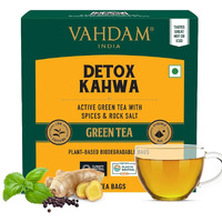 VAHDAM, Detox Kahwa Green Tea- 15 TBs | Real Ingredients (Black Pepper, Tulsi, Ginger, Clove, and Green Tea) |