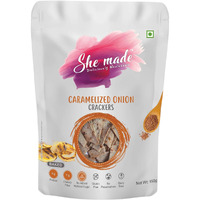 She Made Foods Crackers Biscuit - Caramelized Onion Flavour, Vegan & Gluten-Free Snack, Healthy Baked Crackers, Tasty Gourmet Bites (150 grams)