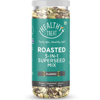 Healthy Treat Roasted 5 in 1 Super Seeds Mix 250 gm) | Trail Mix | Seeds Mix | Roasted Seeds Mix for eating | A blend of Pumpkin seeds, Flax seeds, Watermelon seeds, Chia seeds, and Sesame seeds | Mixed Seeds for Weight Loss | Healthy Diet Snacks