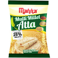 Manna Multigrain Atta/Multi Millet Atta 1Kg | Diabetic Friendly | Low GI Wheat Flour with 25% Millets | High Protein & Fibre | Low sugar | For Weight Loss