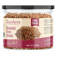 Zucchero Roasted Flaxseed, Unsalted, 200G - Omega-3 | Super Food | Nutty Flavour| Dry Roasting | Oil-Free| Slow baked Seeds