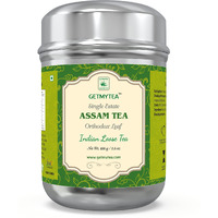 Getmytea Assam Tea | Orthodox Long Leaf Tea | Assam Black Tea Leaf in Reusable Stainless Steel Can 100g | Strong Tea with High Flavor | TGFOP Grade | 50+ Cups