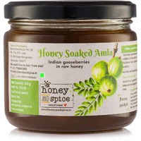 Honey and Spice Honey Soaked Amla Indian Gooseberries in Raw Honey Amla Murabba Rich in Vitamin C - 350gm