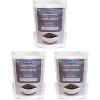 Keeros Premium Raw Chia Seeds (Black) for eating : Gluten Free, High Antioxidants, Omega-3, Fibre & Protein Rich Super Seeds for weight Loss |Pack of 3x400g