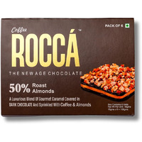 Rocca Chocolates | Coffee Brittle Pack of 6 | Gourmet Dark Chocolate with Caramel, Roasted Almonds & Coffee Beans | As Seen on Shark Tank | Chocolate Gifting | Gluten Free | 50% Nuts - 108Gms