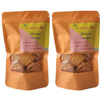 two little birds Flaxseed Crackers - Made with Healthy Flaxseeds | Baked Not Fried, Eggless, Handmade, Freshly Baked Snacks Chips | No Added Preservatives or Palm Oil | 120 Grams (Pack of 2)