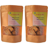 two little birds Chia & Sesame Seeds Crackers - Enriched with 2 Super Seeds| Baked Not Fried| Eggless, Handmade, Freshly Baked Snacks Chips| No Added Preservatives or Palm Oil| 120Grams (Pack of 2)