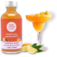 Bab Louie & Co. Tropical Margarita Cocktail Mixer | Makes 10 Cocktails & Mocktails | Non-Alcoholic & 100% Natural Mixers | Cocktail and Mocktail Syrup for Vodka, Gin, Rum | Zero Preservatives | 210ml