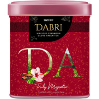 Dabri Hibiscus Green Tea loose leaves with Cinnamon Clove 40gm Box | Helps in maintain weight, Hair Regrowth and Blood Pressure Control | Blend of Green Tea Leaves, Hibiscus Flower & Spices (40gm Box)