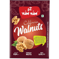 YUM YUM 100% Natural Californian Raw Walnut Kernels 250g Value Pack | Premium Akrot Giri | High in Protein & Iron | Low Calorie Nut| Trans Fat & Cholesterol Free