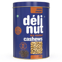 Delinut Dry Roasted Cashews | Plain and Flavoured Cashews (Pepper, 150 gm)