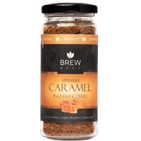 BREWSAGA Spanish Caramel Instant Coffee, 100% Arabica, Freeze-Dried, Flavoured Coffee | No Added Sugar | Makes 30 Cups | 60 Gram
