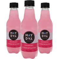 May Day COSMOPOLITAN | Ready to Drink Mocktail | Premium Sparkling Cocktail Mixer | 100% Natural, No Artificial Flavour | Real Fruits & Herbs with Goodness of Superfoods | Pack of 3 X 250 ml