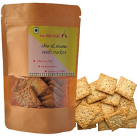 two little birds Chia & Sesame Seeds Crackers - Enriched with 2 Super Seeds| Baked Not Fried| Eggless, Handmade, Freshly Baked Snacks Chips| No Added Preservatives or Palm Oil| 120Grams (Pack of 1)