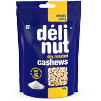 Delinut Dry Roasted Cashews | Plain and Flavoured Cashews (Salted, 80 gm)