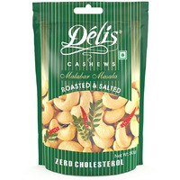 Delinut Dry Roasted Cashews | Plain and Flavoured Cashews (Malabar Masala, 80 gm)