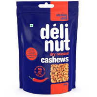 Delinut Dry Roasted Cashews | Plain and Flavoured Cashews (Chilli, 80 gm)