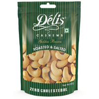 Delinut Dry Roasted Cashews | Plain and Flavoured Cashews (Golden Brown, 80 gm)