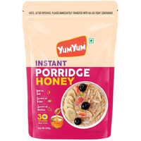 Yum Yum Instant Porridge |Honey |200g | High In Fiber | low In Fat | Source of Protein |100% Vegan | 30 Sec Ready To Eat Breakfast Cereal