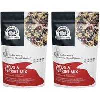 WONDERLAND FOODS (DEVICE) Roasted Seeds & Berries Mix 400g (200g X 2) Pouch | Dried Blueberries, Cranberries |Sunflower, Pumpkin, Watermelon, Chia & Flax Seeds| Immunit Booster | Healthy & Nutritious