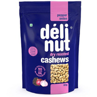 Delinut Dry Roasted Cashews | Plain and Flavoured Cashews (Pepper and Onion, 80 gm)