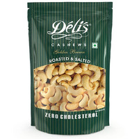 Delinut Dry Roasted Cashews | Plain and Flavoured Cashews (Golden Brown, 500 gm)