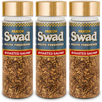 Panjon Swad Roasted Saunf Mukhwas (Pack Of 3 X 60 Grams) | Digestive Mouth Freshener | Hygienically Packed Traditional Pachak | Tasty Mouthfresheners | After-Meal Snack | Dry Mukhwas