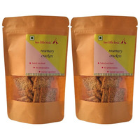 two little birds Rosemary Crackers - Made with Aromatic Rosemary | Baked Not Fried, Eggless, Handmade, Freshly Baked Snacks Chips | No Added Preservatives or Palm Oil | 120 Grams (Pack of 2)