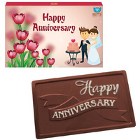 BOGATCHI Anniversary Gift for Parents, Greetings, Dark Chocolates, Love Chocolates, Premium Chocolates, 70 g