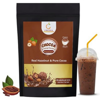 Chocoa Hazelnut Healthy Hot Chocolate Powder (20-25 Cups)| Real Hazelnut, Dark Chocolate, Vanilla| No Refined Sugar, Low Calorie| Rs. 18 Per Cup - Guilt Free Drinking Chocolate Powder for Milk (200g)
