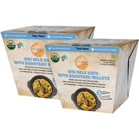 Organic Roots Bisi Bele Bath with Barnyard Millets, Instant Food, Healthy Food, Ready To Eat Full Meal, No MSG, No Preservatives, 55 Gm (Pack of 2)